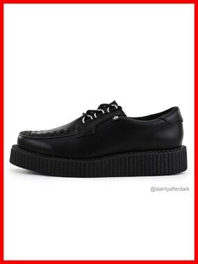 Black Anarchic Creeper Shoes Platform Faux Leather Unisex